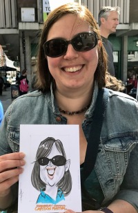 a 2017 visitor and her caricature