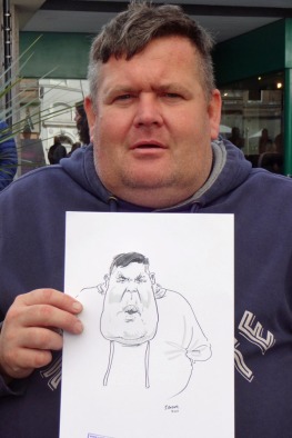 a 2017 visitor and his caricature